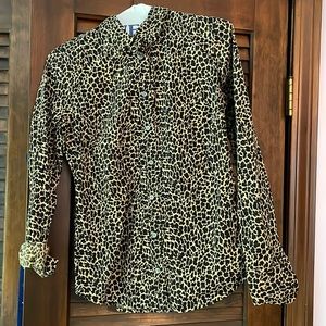 J. Crew size 4 slim fit leopard print button down shirt